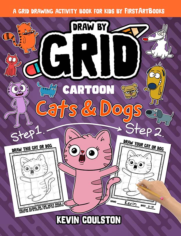 Cover of Draw by Grid: Cartoon Cats & Dogs