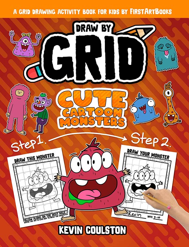 Cover of Draw by Grid: Cute Cartoon Monsters