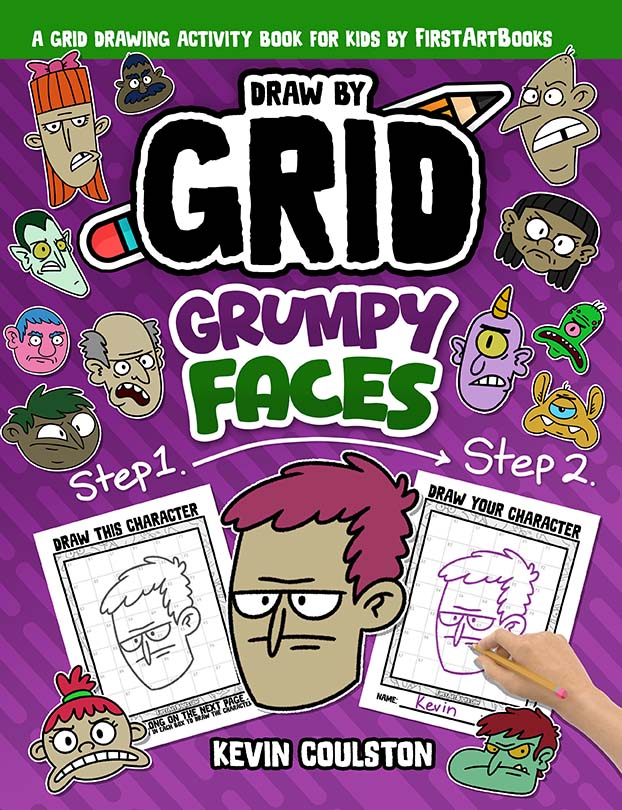 Cover of Draw by Grid: Grumpy Faces