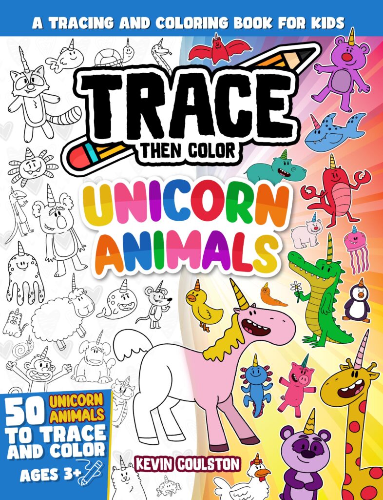 Cover of Trace Then Color: Unicorn Animals